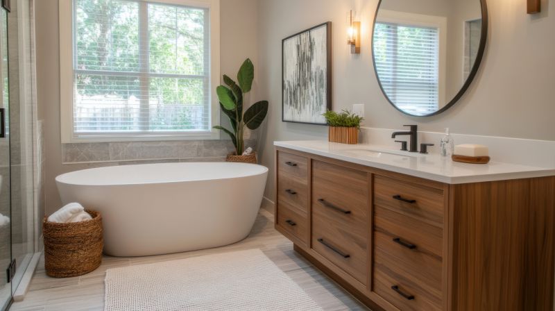 Upscale Bathroom with Freestanding Tub